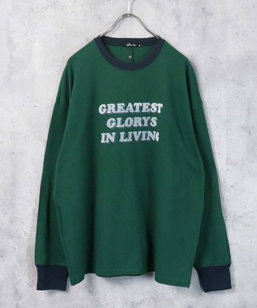 SHISKY(シスキー)の「フロッキープリント長袖Tシャツ(Tシャツ/カットソー・メンズ・ネイビー系/ダークグリーン/杢グレー/ホワイト系/ホワイト系1/ブラック/ネイビー/ダークグリーン系/オフホワイト・M/L/XL)」の6枚目の写真