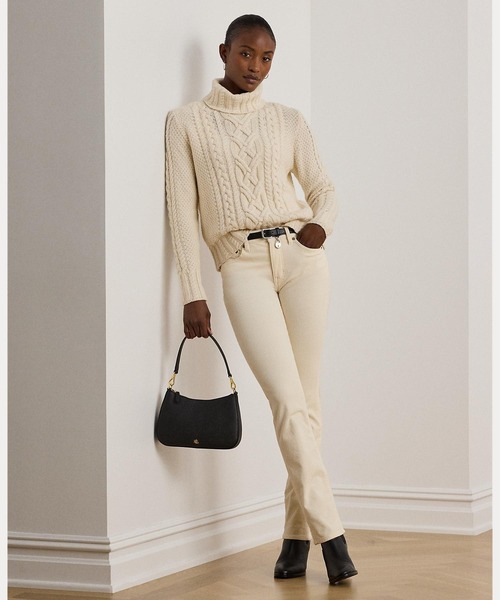 LAUREN RALPH LAUREN(ローレン ラルフ ローレン)の「ストレッチ コーデュロイ ミッドライズ ストレート パンツ(その他パンツ・レディース・ナチュラル・2/0/4/6/8/10/00)」の1枚目の写真