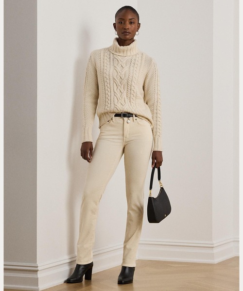 LAUREN RALPH LAUREN(ローレン ラルフ ローレン)の「ストレッチ コーデュロイ ミッドライズ ストレート パンツ(その他パンツ・レディース・ナチュラル・2/0/4/6/8/10/00)」の8枚目の写真