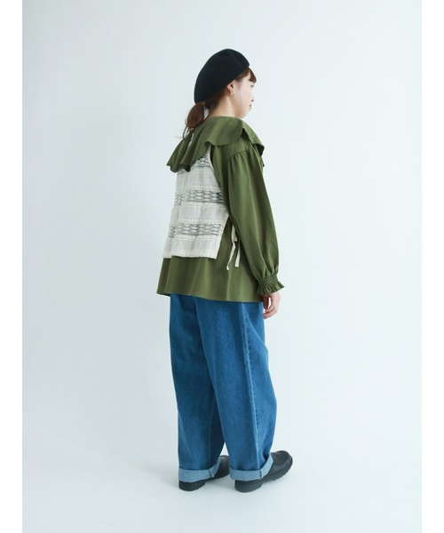 Samansa Mos2（サマンサ モスモス）の「オーバーレースカットベスト（ベスト・レディース・ブラック/グリーン/キナリ・ﾌﾘ-）」の18枚目の写真