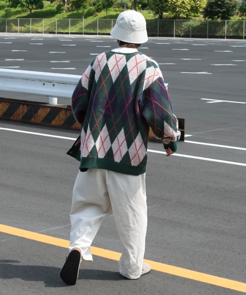 アーガイル柄ルーズニットカーディガン（カーディガン/ボレロ