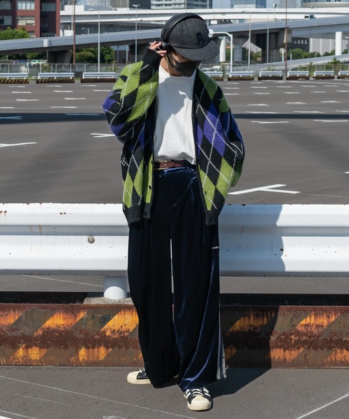 Perushu(ペルーシュ)の「アーガイル柄ルーズニットカーディガン(カーディガン/ボレロ・メンズ・ブラウン/イエロー/グリーン/ブラック・MEDIUM/LARGE)」の7枚目の写真