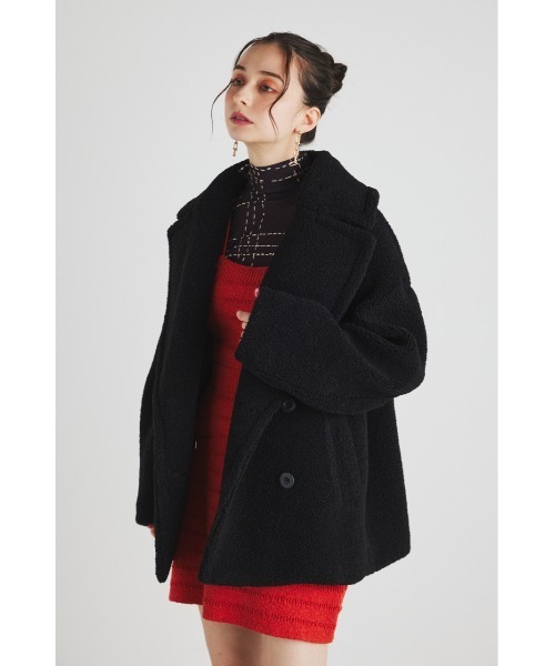 rienda（リエンダ）の「フェイクボアチェスターショートコート  