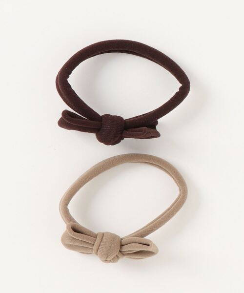 Fun & Daily（ファンアンドデイリー）の「2セット・カットオフリボンヘアゴム（ヘアゴム・レディース・ピンク/ブラウン/ブルー/カーキ/ブラック/グレー・FREE）」の3枚目の写真