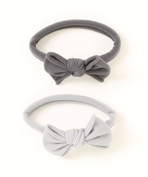 Fun & Daily（ファンアンドデイリー）の「2セット・カットオフリボンヘアゴム（ヘアゴム・レディース・ピンク/ブラウン/ブルー/カーキ/ブラック/グレー・FREE）」の2枚目の写真