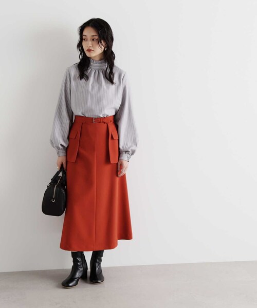 N.(N. Natural Beauty Basic)(エヌエヌナチュラルビューティーベーシック)の「◆フリルネックストライプブラウス(シャツ/ブラウス・レディース・イエロー系その他/グレー系その他/ホワイト系その他・MEDIUM)」の21枚目の写真