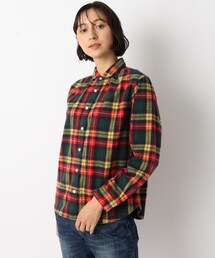 LAURA ASHLEY | 【洗える】起毛コットン タータンチェック ラウンドカラーブラウス(シャツ/ブラウス)