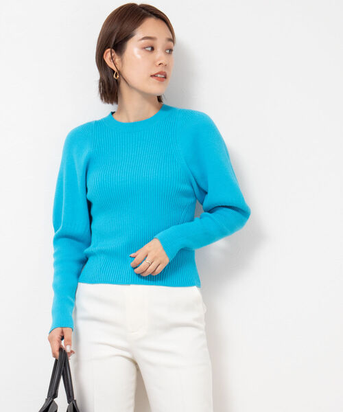 NOLLEY’S(ノーリーズ)の「メンカシミヤリブプルオーバーニット(ニット/セーター・レディース・クリーム/ブルー/ネイビー/オフホワイト・38)」の22枚目の写真