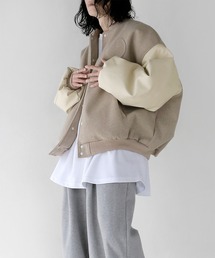 minsobi | BIGバーシティジャケット オーバーサイズ 裏キルトスタジャン(スタジャン)