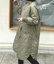 キルティングロングコート