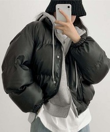 BEIDELLI | [BELLIDE MADE] レザーハイネック中綿ダウンジャケット(ダウンジャケット/コート)