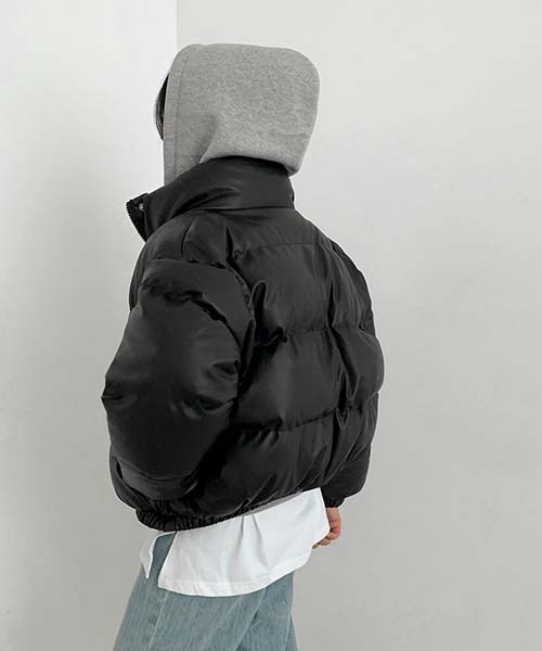 BEIDELLI（ベイデリー）の「[BELLIDE MADE] レザーハイネック中綿ダウンジャケット（ダウンジャケット/コート・レディース・ブラック・FREE）」の16枚目の写真