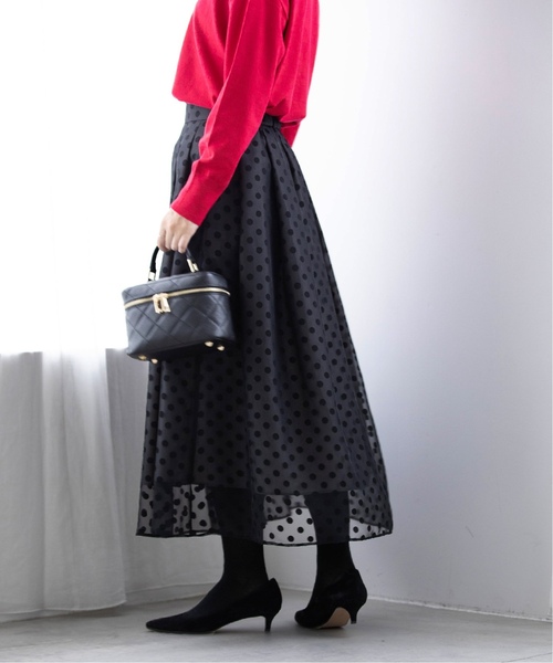 ラトータリテ シアードットタックスカート★LaTotalit IENA 36 La TOTALITE（ラトータリテ）の「シアードットタックスカート
