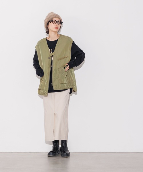 hunch（ハンチ）の「【ストレッチ】バリラクタイトロングスカート（スカート・レディース・コーラル/ラベンダー/ブラック/グレイッシュベージュ・FREE）」の18枚目の写真