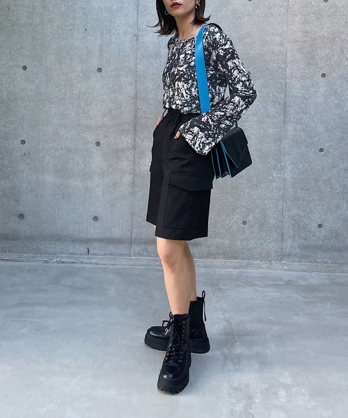 PAGEBOY（ページボーイ）の「シアークルーロングスリーブ（Tシャツ/カットソー・レディース・ブラック/オフホワイト/ブラック系その他/パープル系その他・FREE）」の9枚目の写真