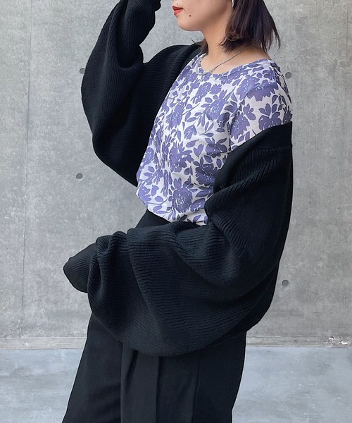 PAGEBOY（ページボーイ）の「シアークルーロングスリーブ（Tシャツ/カットソー・レディース・ブラック/オフホワイト/ブラック系その他/パープル系その他・FREE）」の12枚目の写真