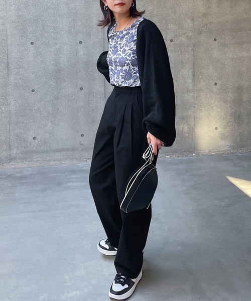 PAGEBOY（ページボーイ）の「シアークルーロングスリーブ（Tシャツ/カットソー・レディース・ブラック/オフホワイト/ブラック系その他/パープル系その他・FREE）」の13枚目の写真