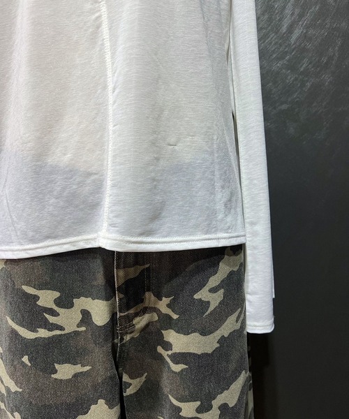 PAGEBOY（ページボーイ）の「シアークルーロングスリーブ（Tシャツ/カットソー・レディース・ブラック/オフホワイト/ブラック系その他/パープル系その他・FREE）」の18枚目の写真