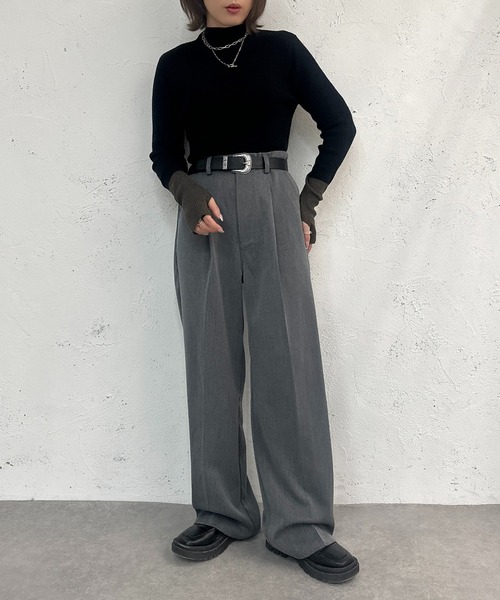 apres jour mignon(アプレジュールミニョン)の「配色フィンガーニット【ZOZOTOWN限定アイテム】(ニット/セーター・レディース・ライトベージュ/ブラック/オレンジ/カーキ・フリー/X-LARGE)」の14枚目の写真
