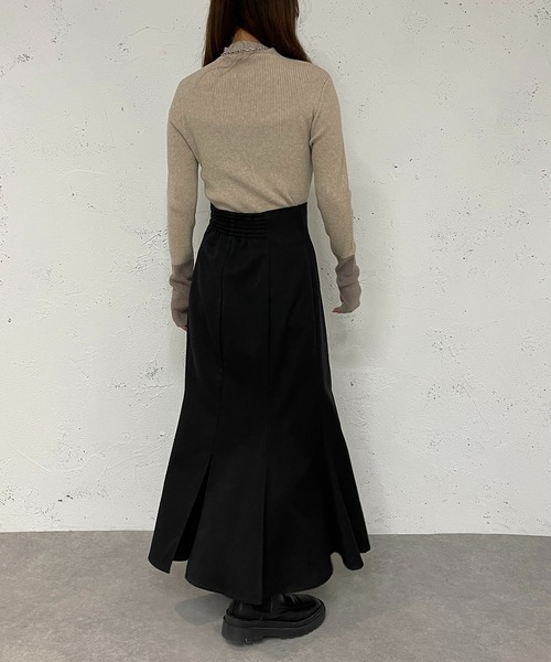 apres jour mignon(アプレジュールミニョン)の「配色フィンガーニット【ZOZOTOWN限定アイテム】(ニット/セーター・レディース・ライトベージュ/ブラック/オレンジ/カーキ・フリー/X-LARGE)」の21枚目の写真