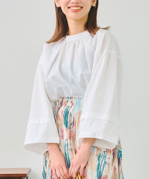 Chez toi（シェトワ）の「2WAYスリーブボトルネックブラウス（シャツ/ブラウス・レディース・ブラック/オフホワイト/ホワイト/ピンク・FREE）」の2枚目の写真