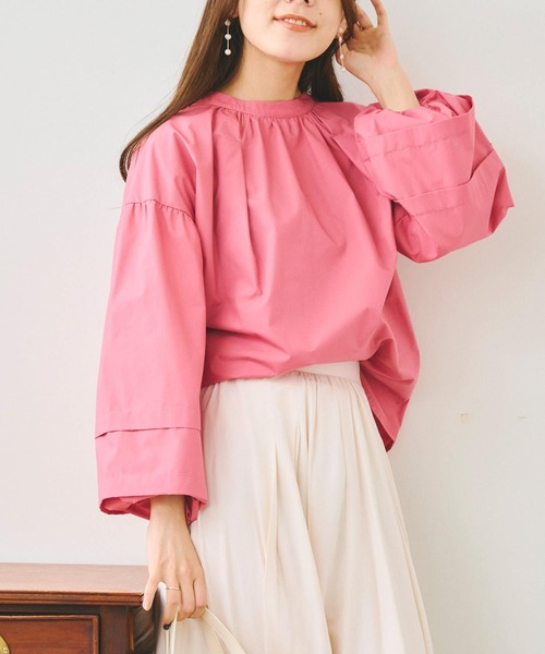 Chez toi（シェトワ）の「2WAYスリーブボトルネックブラウス（シャツ/ブラウス・レディース・ブラック/オフホワイト/ホワイト/ピンク・FREE）」の4枚目の写真