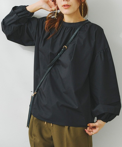 Chez toi（シェトワ）の「2WAYスリーブボトルネックブラウス（シャツ/ブラウス・レディース・ブラック/オフホワイト/ホワイト/ピンク・FREE）」の3枚目の写真