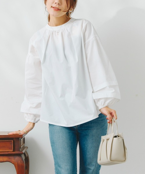 Chez toi（シェトワ）の「2WAYスリーブボトルネックブラウス（シャツ/ブラウス・レディース・ブラック/オフホワイト/ホワイト/ピンク・FREE）」の21枚目の写真