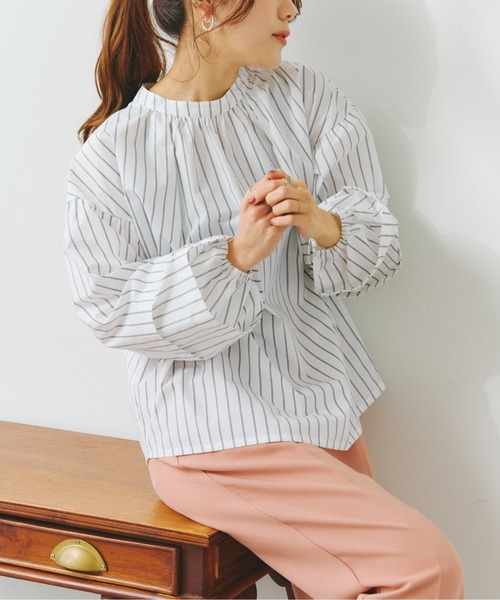 Chez toi（シェトワ）の「2WAYスリーブボトルネックブラウス（シャツ/ブラウス・レディース・ブラック/オフホワイト/ホワイト/ピンク・FREE）」の14枚目の写真