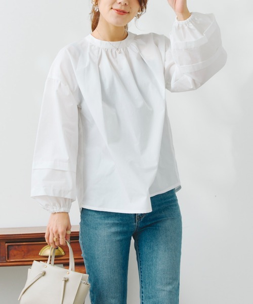 Chez toi（シェトワ）の「2WAYスリーブボトルネックブラウス（シャツ/ブラウス・レディース・ブラック/オフホワイト/ホワイト/ピンク・FREE）」の20枚目の写真