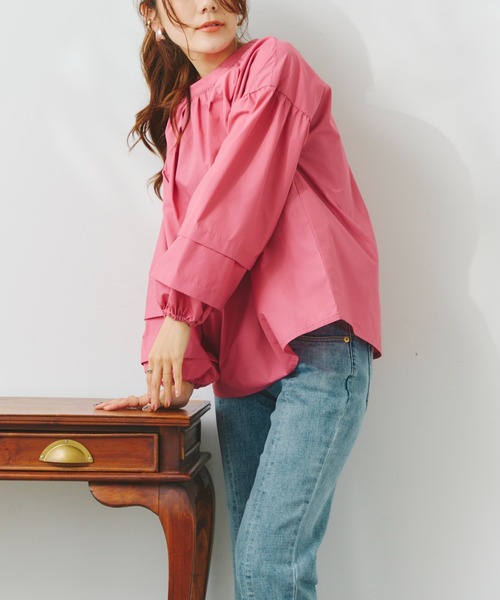 Chez toi（シェトワ）の「2WAYスリーブボトルネックブラウス（シャツ/ブラウス・レディース・ブラック/オフホワイト/ホワイト/ピンク・FREE）」の18枚目の写真