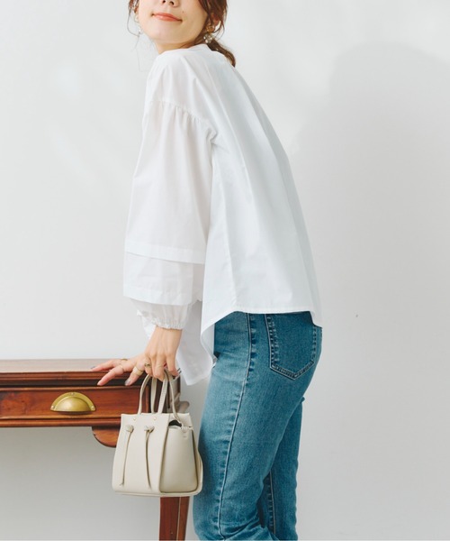 Chez toi（シェトワ）の「2WAYスリーブボトルネックブラウス（シャツ/ブラウス・レディース・ブラック/オフホワイト/ホワイト/ピンク・FREE）」の22枚目の写真