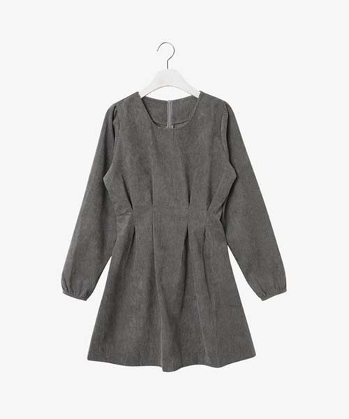 SONA（ソナ）の「SONA コーデュロイピンタックバックリボンミニワンピース（ワンピース・レディース・ブラック/グレー・FREE）」の13枚目の写真