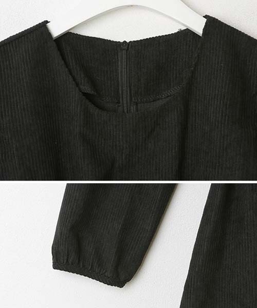 SONA（ソナ）の「SONA コーデュロイピンタックバックリボンミニワンピース（ワンピース・レディース・ブラック/グレー・FREE）」の15枚目の写真