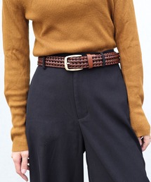 florist | 【本革】【無段階調節可能】ユニセックスデザイン編み込みレザーベルト(ベルト)