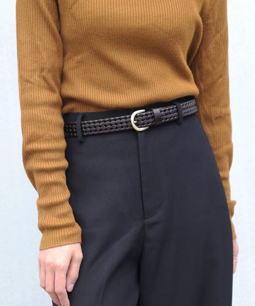 florist(フローリスト)の「【牛革】【選べるベルト幅/2.5cm・3.5cm】ユニセックスデザイン編み込みレザーベルト(ベルト・レディース・レッド/ダークブラウン/ワインレッド/ブラック/ブラウン系1/ブラウン系2・2.5/3.5)」の19枚目の写真