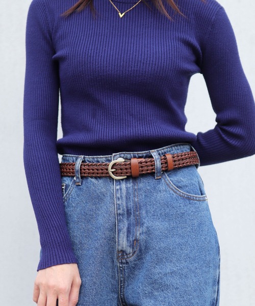 florist(フローリスト)の「【牛革】【選べるベルト幅/2.5cm・3.5cm】ユニセックスデザイン編み込みレザーベルト(ベルト・レディース・レッド/ダークブラウン/ワインレッド/ブラック/ブラウン系1/ブラウン系2・2.5/3.5)」の13枚目の写真