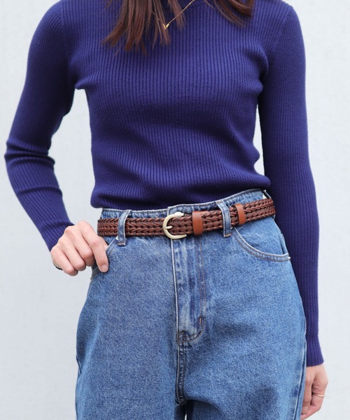 florist(フローリスト)の「【牛革】【選べるベルト幅/2.5cm・3.5cm】ユニセックスデザイン編み込みレザーベルト(ベルト・レディース・レッド/ダークブラウン/ワインレッド/ブラック/ブラウン系1/ブラウン系2・2.5/3.5)」の14枚目の写真