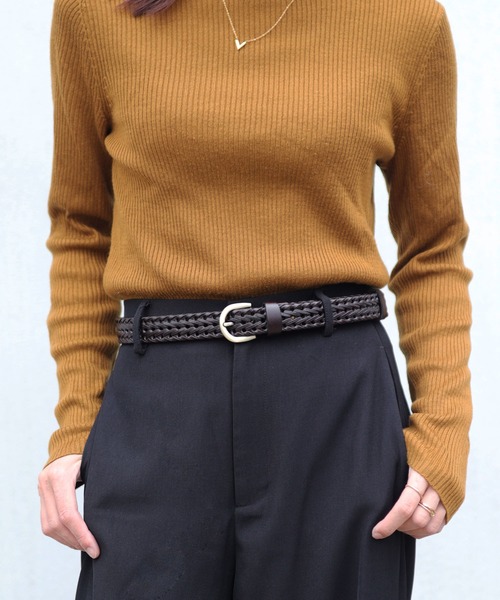 florist(フローリスト)の「【牛革】【選べるベルト幅/2.5cm・3.5cm】ユニセックスデザイン編み込みレザーベルト(ベルト・レディース・レッド/ダークブラウン/ワインレッド/ブラック/ブラウン系1/ブラウン系2・2.5/3.5)」の20枚目の写真