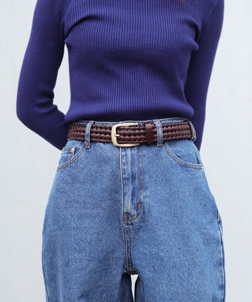 florist(フローリスト)の「【牛革】【選べるベルト幅/2.5cm・3.5cm】ユニセックスデザイン編み込みレザーベルト(ベルト・レディース・レッド/ダークブラウン/ワインレッド/ブラック/ブラウン系1/ブラウン系2・2.5/3.5)」の21枚目の写真