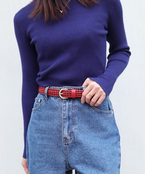 florist(フローリスト)の「【牛革】【選べるベルト幅/2.5cm・3.5cm】ユニセックスデザイン編み込みレザーベルト(ベルト・レディース・レッド/ダークブラウン/ワインレッド/ブラック/ブラウン系1/ブラウン系2・2.5/3.5)」の22枚目の写真