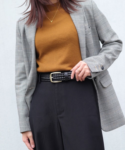 florist(フローリスト)の「【牛革】【選べるベルト幅/2.5cm・3.5cm】ユニセックスデザイン編み込みレザーベルト(ベルト・レディース・レッド/ダークブラウン/ワインレッド/ブラック/ブラウン系1/ブラウン系2・2.5/3.5)」の15枚目の写真