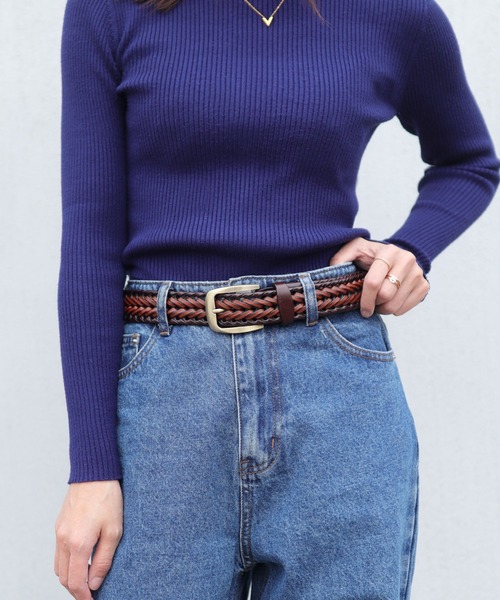 florist(フローリスト)の「【牛革】【選べるベルト幅/2.5cm・3.5cm】ユニセックスデザイン編み込みレザーベルト(ベルト・レディース・レッド/ダークブラウン/ワインレッド/ブラック/ブラウン系1/ブラウン系2・2.5/3.5)」の18枚目の写真