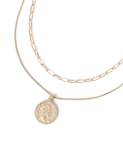 LOWRYS FARM(ローリーズファーム)の「コイン2ホンセットネックレス 185543(ネックレス・レディース・シルバー/ゴールド/キャメル/ベージュ・FREE)」の6枚目の写真