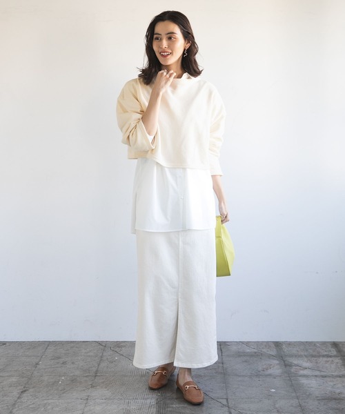 LEPSIM（レプシィム）の「2ピースセットショートトップス　173765（Tシャツ/カットソー・レディース・グリーン/ブラック/オフホワイト・FREE）」の6枚目の写真