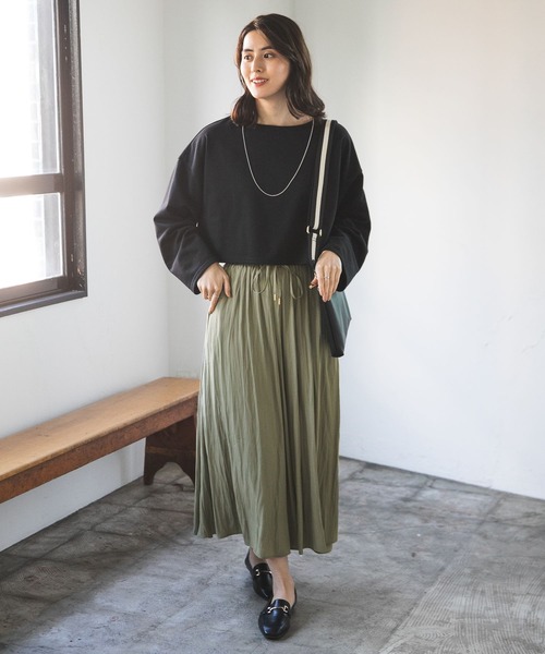 LEPSIM（レプシィム）の「2ピースセットショートトップス　173765（Tシャツ/カットソー・レディース・グリーン/ブラック/オフホワイト・FREE）」の19枚目の写真