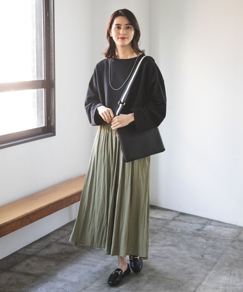 LEPSIM（レプシィム）の「2ピースセットショートトップス　173765（Tシャツ/カットソー・レディース・グリーン/ブラック/オフホワイト・FREE）」の20枚目の写真