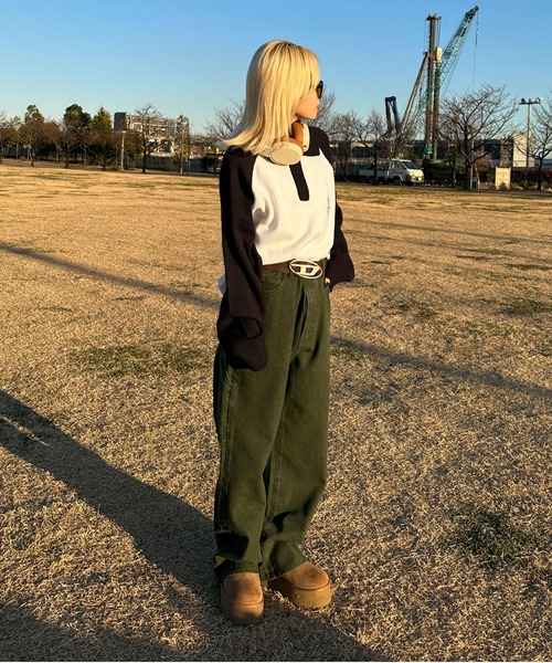 sedacle(セダクル)の「ラグランポロニット(ニット/セーター・メンズ・ホワイト/グリーン・MEDIUM/LARGE)」の12枚目の写真