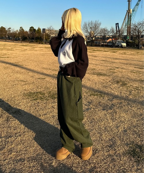 sedacle(セダクル)の「ラグランポロニット(ニット/セーター・メンズ・ホワイト/グリーン・MEDIUM/LARGE)」の11枚目の写真