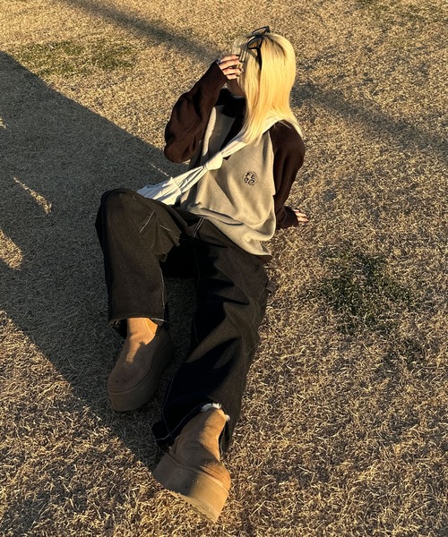sedacle(セダクル)の「ラグランポロニット(ニット/セーター・メンズ・ホワイト/グリーン・MEDIUM/LARGE)」の19枚目の写真